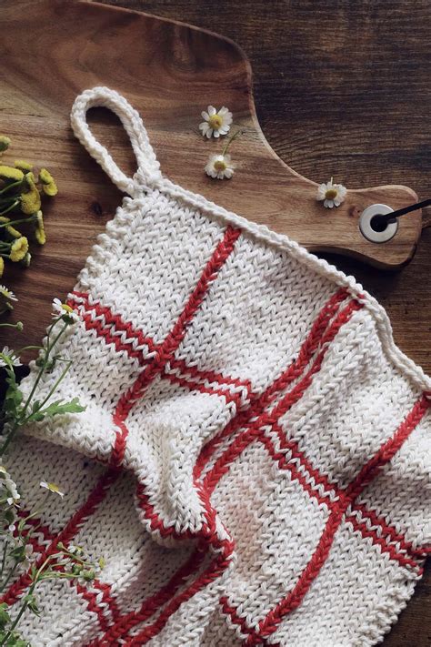 Plaid Hand Towel Knitting Pattern Darling Jadore Kitchen Tea Towel Knit