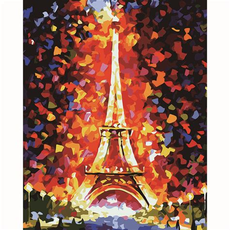 Coloring By Numbers Eiffel Tower Modular Painting Romantic Paris