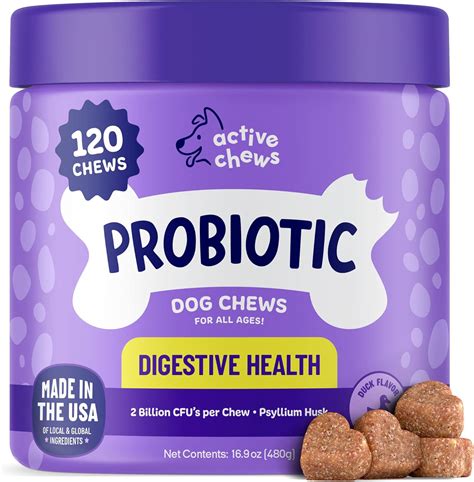 Probiotics For Dogs Soft Chews 120 Ct Dog Probiotics And Digestive