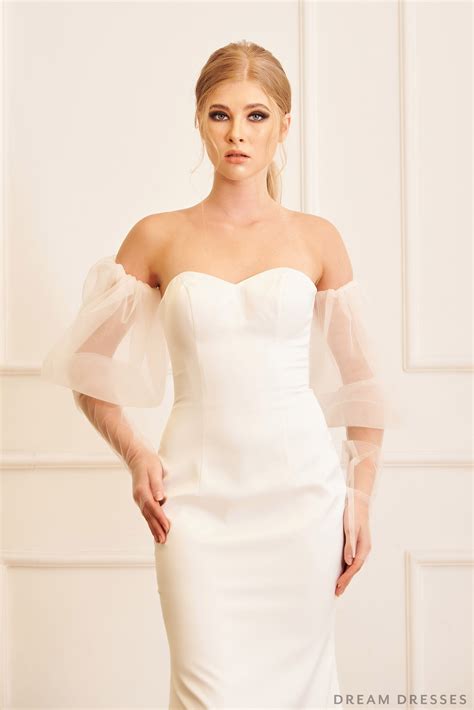 Detachable Bridal Sleeves Vale Detachable Sleeves Wedding Dress