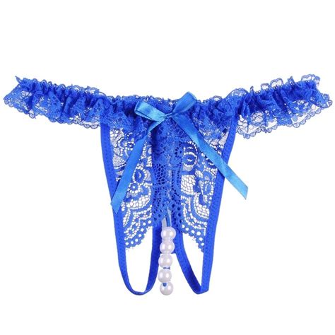 New Arrival Women Lace Open Back Crotch Sexy Panties Crotchless Beading