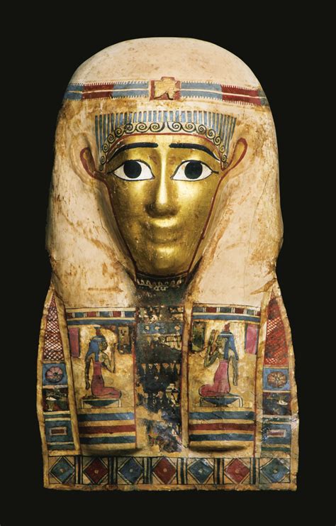 31 An Egyptian Polychrome And Gilt Cartonnage Mummy Mask Late Ptolemaic Period Circa 100 30