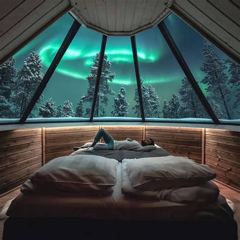 Seeing Northern Lights From A Glass Roof Hut Like This Doesnt Get Much