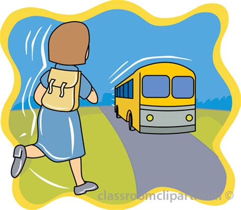 Bus Boy Running Behind School Bus Classroom Clipart Images And Photos