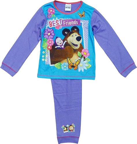Get Wivvit Girls Pyjamas Masha And The Bear Pjs Best Friends Pajamas Sizes From 18 Months To 5