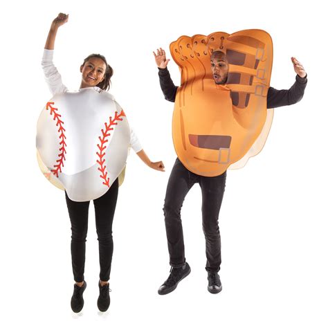 Baseball And Mitt Halloween Couples Costume Funny Sports One Size Adult Suits