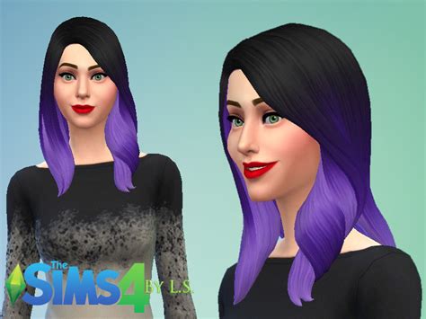 The Sims Resource Black And Violet Ombre Hair
