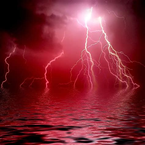 Red Lightning Storm