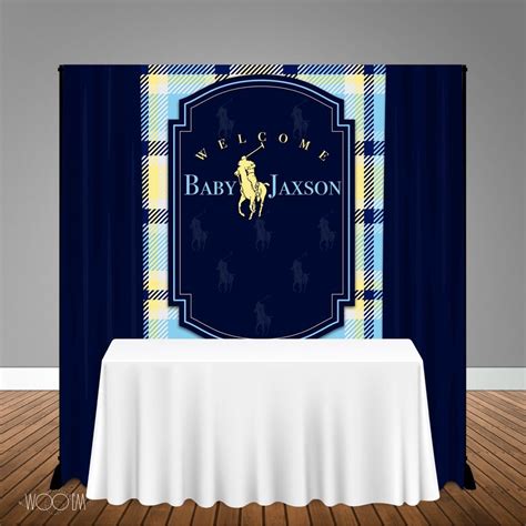 Polo Baby Shower 5x6 Table Banner Backdrop Step And Repeat Design
