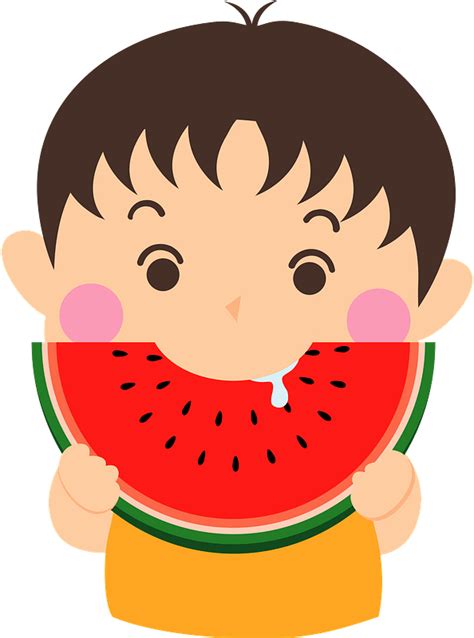 Boy Is Eating Watermelon Clipart Free Download Transparent Png