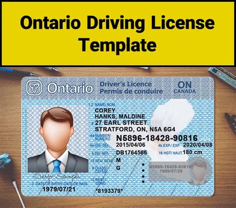 Canada Ontario Driving Licence Template Mehran System