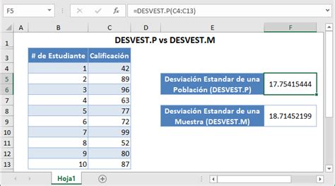 Funcion Para Calcular La Desviacion Estandar En Excel Printable