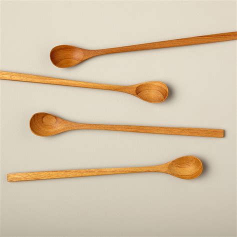 Teak Long Spoons Set Of 4 Be Home Handcrafted Home And Lifestyle