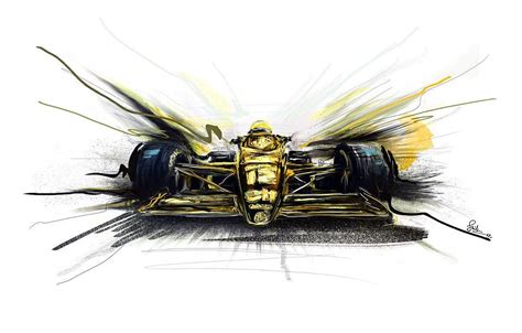Senna Lotus 1985 F1 Art Automotive Art Michael J Scout Bee Racing