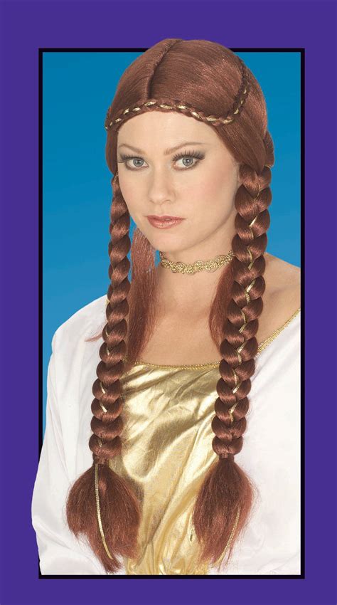 adult auburn braided renaissance wig for women johnnie brocks