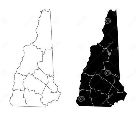 New Hampshire County Maps Stock Illustration Illustration Of America