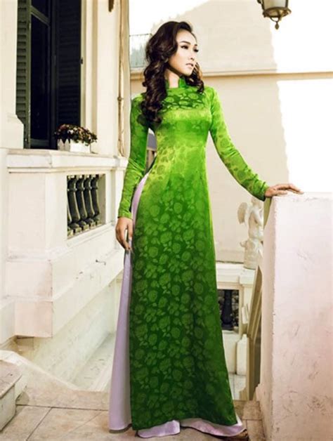 Lime Green Silk Vietnamese Traditional Ao Dai Etsy