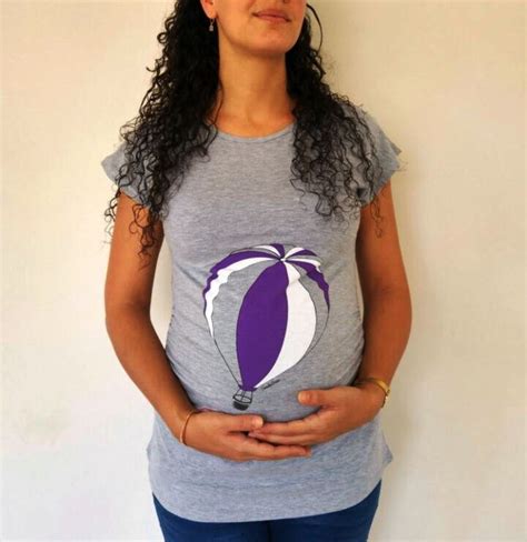 Funny Pregnancy Shirt Hot Air Balloon Maternity Tshirt By Etsy Uk