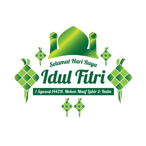Idul Fitri Clipart Vector Lettering Selamat Hari Raya Idul Fitri