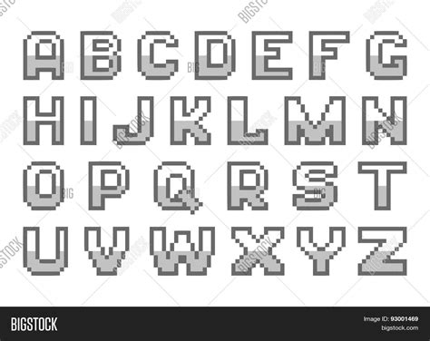 Pixel Art Alphabet Vector And Photo Free Trial Bigstock