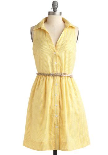Yellow Darling Dress Mod Retro Vintage Printed Dresses Modcloth