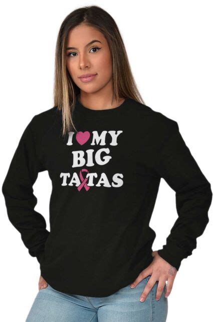 i love my big tatas funny breast cancer t long sleeve tshirt tee for women ebay