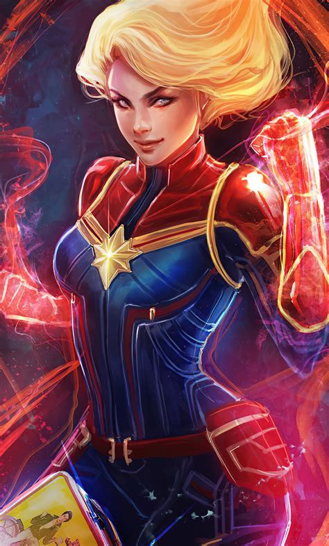 X Captain Marvel Powerful IPhone HD K Wallpapers Images Backgrounds Photos And Pictures