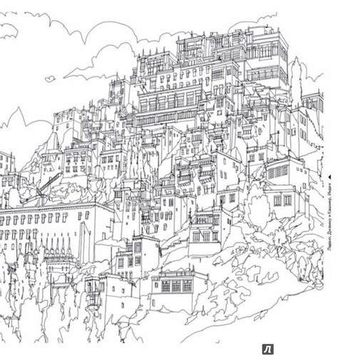It features 24 design pages of fanciful line drawings of buildings, businesses, travel destinations, and more.<br><br>you will get hours of enjoyment and stress relief as you enhance the designs with colored pencils, markers. Cityscape colouring page | Книжка-раскраска, Раскраски