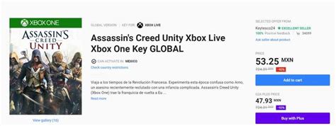Assassin S Creed Unity Xbox One Series Clave Global G A