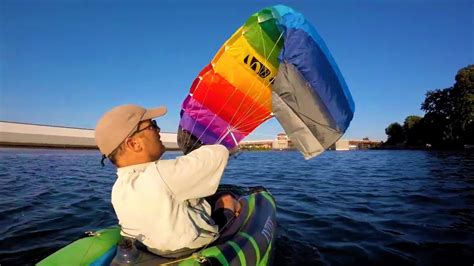River Sail Kite Kayaking Youtube