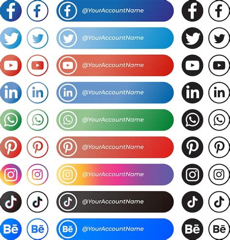 Premium Vector Social Media Logo Collection Set Of Most Popular