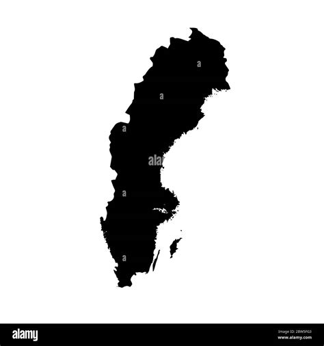 Mapa Vectorial Suecia Ilustración Vectorial Aislada Negro Sobre Fondo