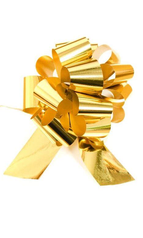 Metallic Perfect Bow Pull Ribbon Pkg10 Gold