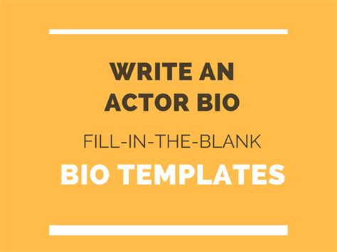 Actor Bio Example Wording And Free Template BioTemplates Actor