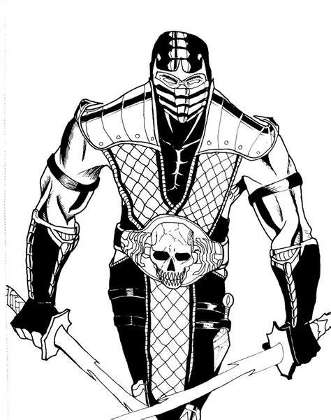 By best coloring pages february 10th 2014. Sub Zero Mortal Kombat Coloring Pages