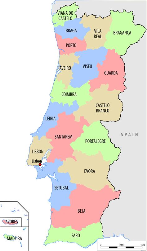 Printable Map Of Portugal