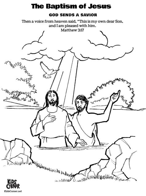 Bible Coloring Page: The Baptism of Jesus | Jesus coloring pages, Bible coloring pages, Baptism