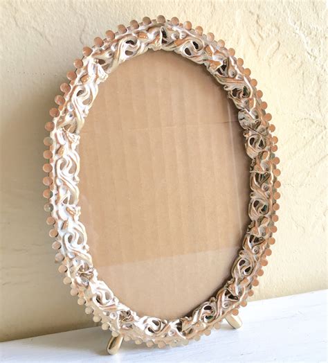Beautiful Vintage Gold With White Metal Filigree Picture Frame Etsy