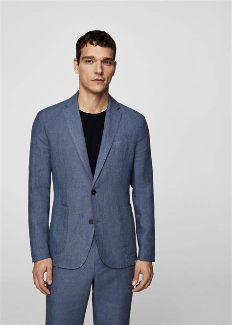 Navy linen suit | banana republic. Mango Slim-fit Linen Suit Blazer in Navy (Blue) for Men - Lyst