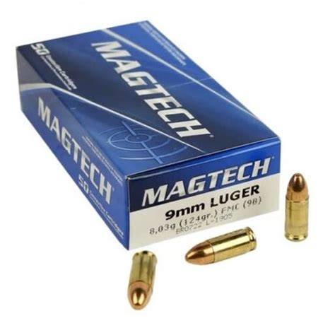 Magtech 9mm Case 124 Grain Same Day Shipping 9b Full Metal Jacket
