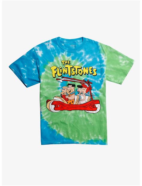 Vintage The Flintstones Fred Wilma Betty Barney Tie Dye T Shirt Md