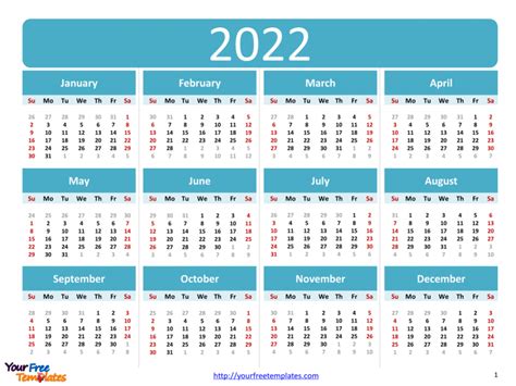 Powerpoint Calendar Template 2022 Customize And Print