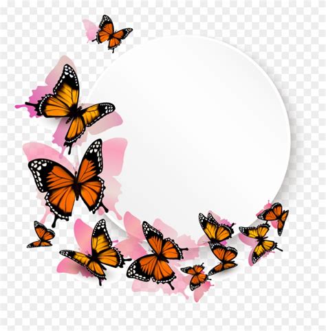 Download Free Flower Border Clip Art Black And White Butterfly Png