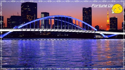 Night View Sumida River Story 1st Night Tsukiji Bridge Tokyo Japan