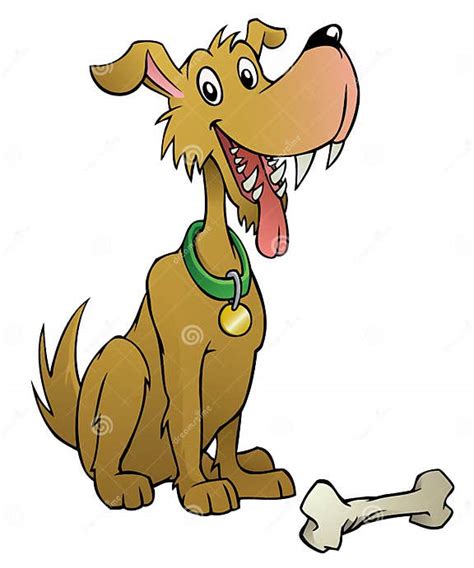 Cartoon Dog With Bone Stock Vector Illustration Of Mammal 19317216