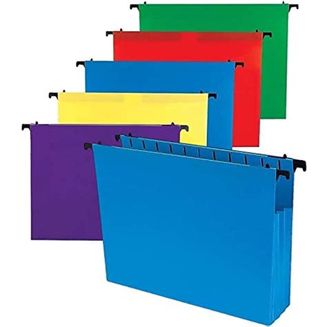 1intheoffice Poly Expanding Hanging File Folders Letter Size Assorted