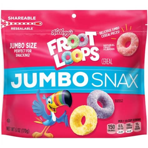 Kelloggs Froot Loops Jumbo Snax Cereal 6 Oz Smiths Food And Drug