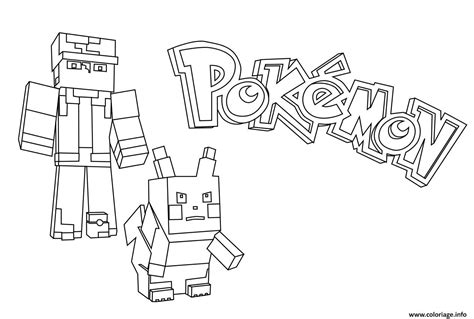 Coloriage minecraft alex à imprimer et coloriage en ligne pour enfants. Coloriage Minecraft Pokemon dessin