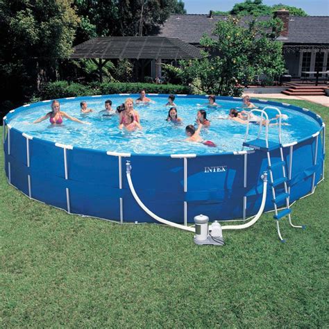 Intex Round Steel Frame Quick Pool 24 Ft X52 In Dohenys Pool
