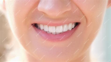 Premium Photo Closeup Of Happy Smiling Woman With Perfect White Teeth